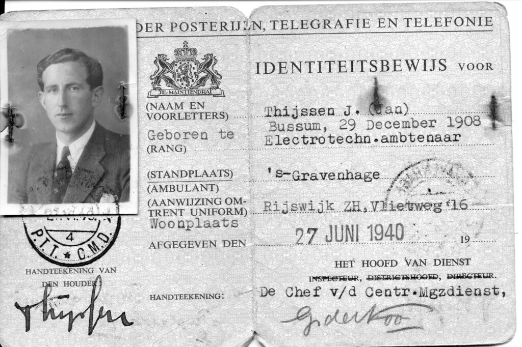 Identiteitsbewijs van Jan Thijssen
