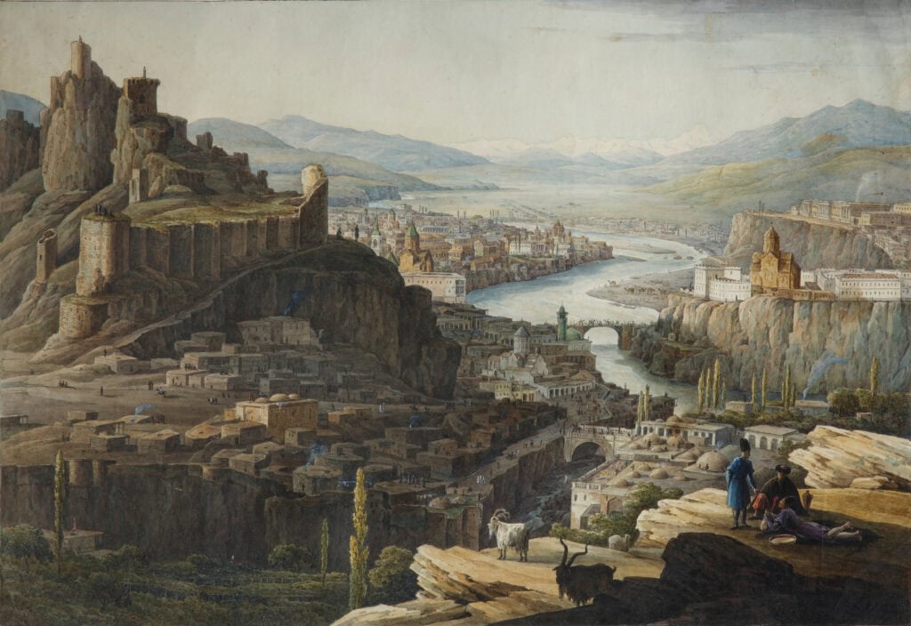 Gezicht op Tbilisi. Door Nikanor Chernetsov, circa 1840.