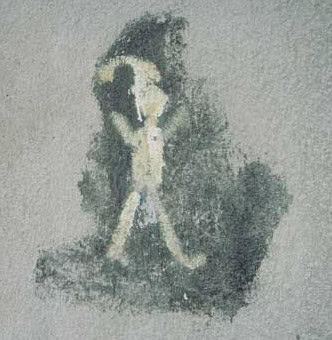 Kabouterschildering op een muur in Warschau.