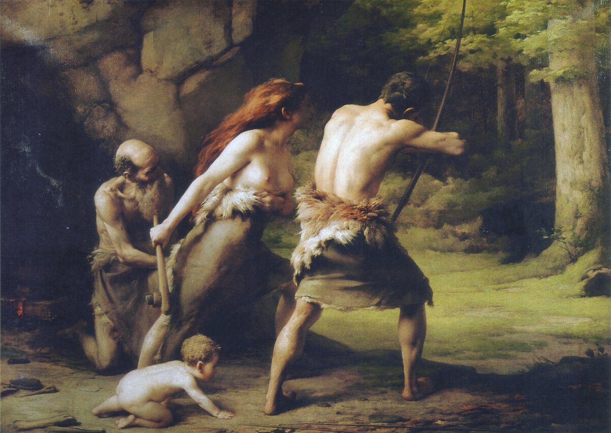 Negentiende-eeuwse schilders stelden onze voorouders als roomblank voor. Door Emmanuel Benner, 1832.