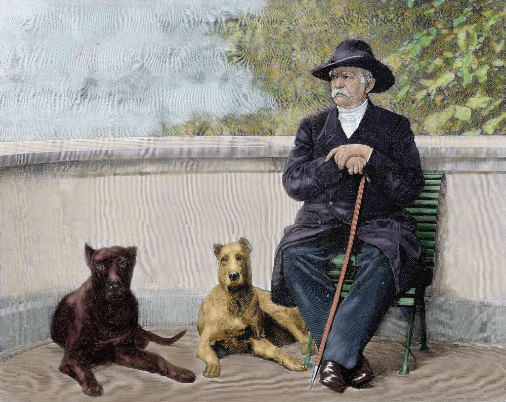 Otto von Bismarck op zijn landgoed Friedrichsruh, eind negentiende eeuw.
