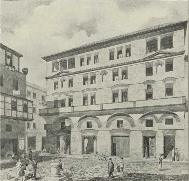 Reconstructie van een Insula in Ostia door de Italiaanse archeoloog Italo Gismondi.