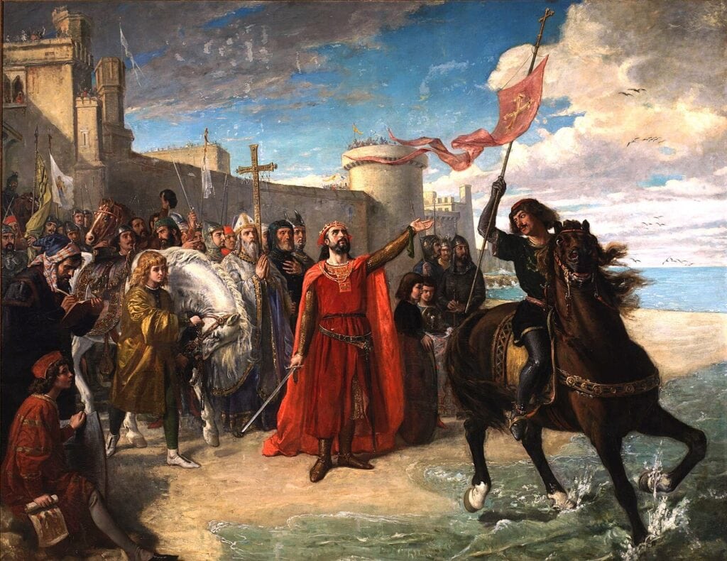 Alfonso X verovert Cadiz op de Moren.