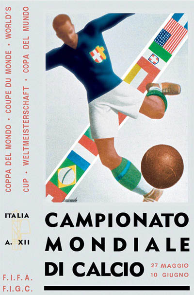 WK-poster uit fascistisch Italië 1934