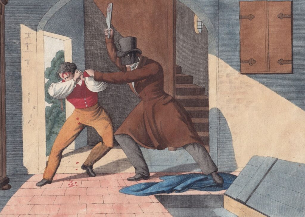 Aanslag op Kaspar door een gemaskerd figuur.