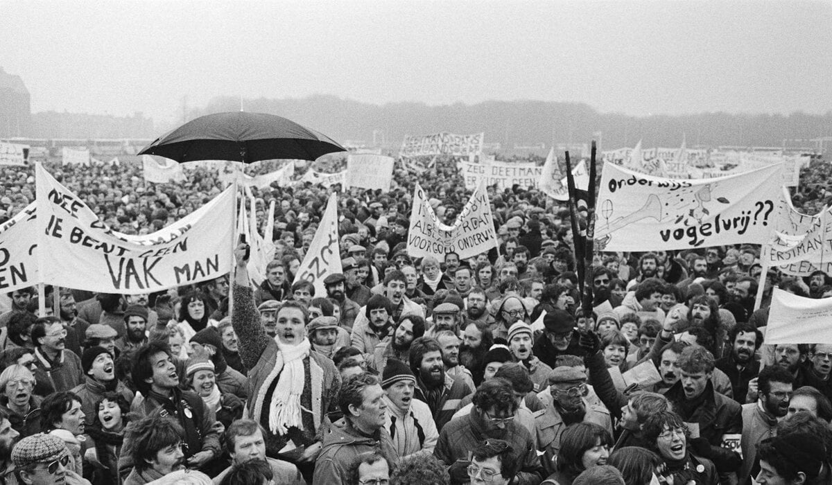 Docentenstaking op het Malieveld in 1982