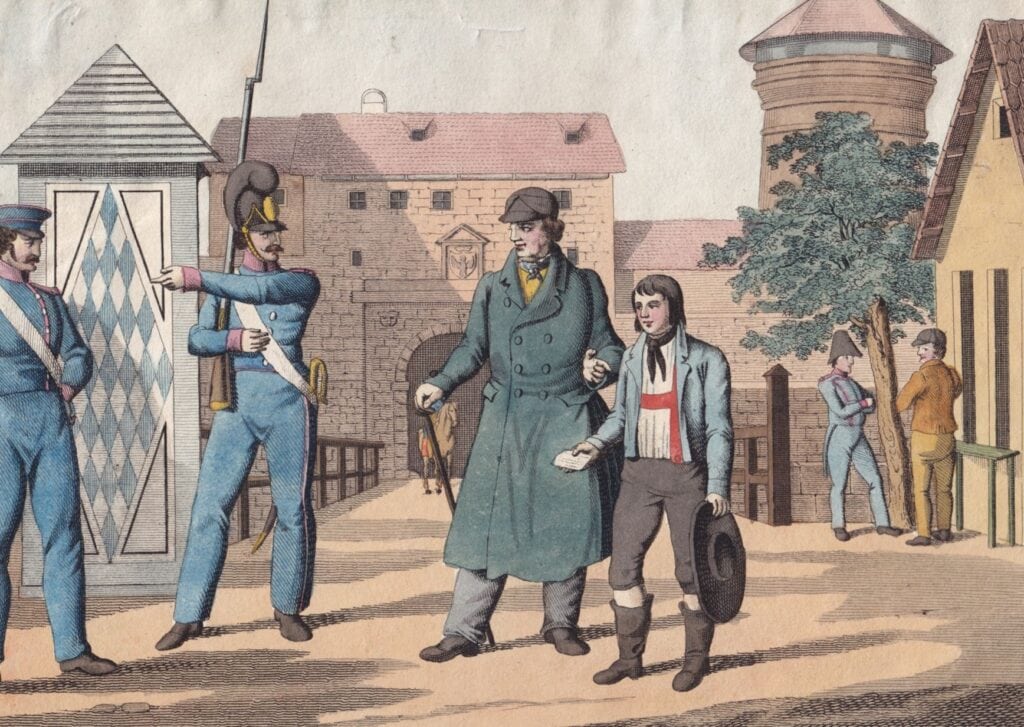 Kaspar verschijnt in Neurenberg met een briefje.