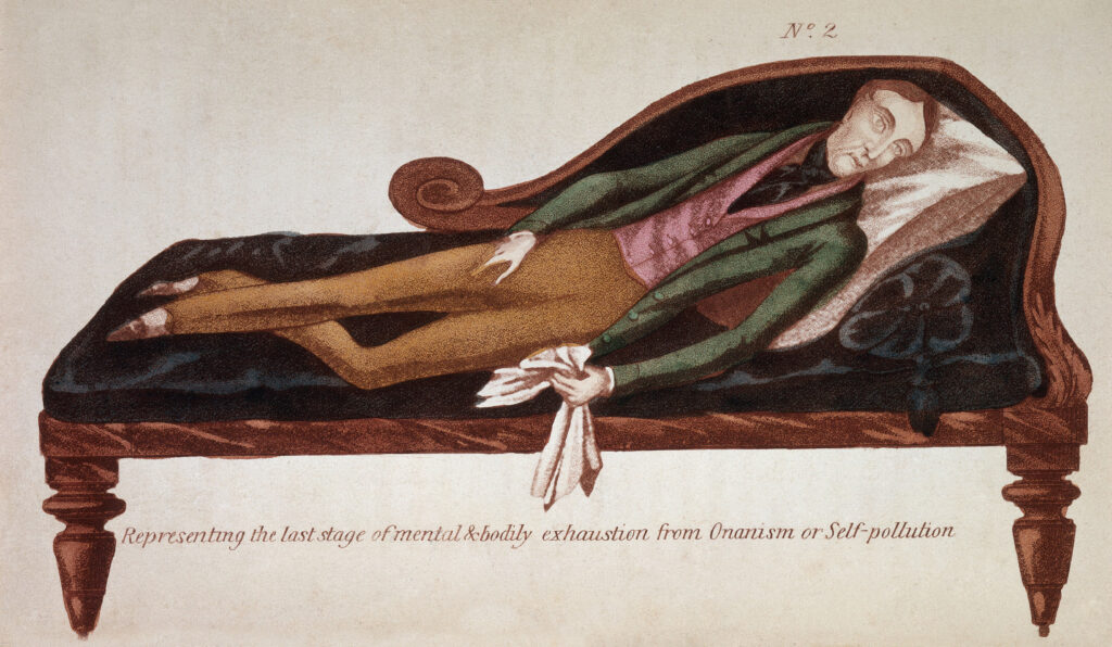 Masturbatie zorgt voor lichamelijke en mentale uitputting, waarschuwt een medisch boek uit 1845.
