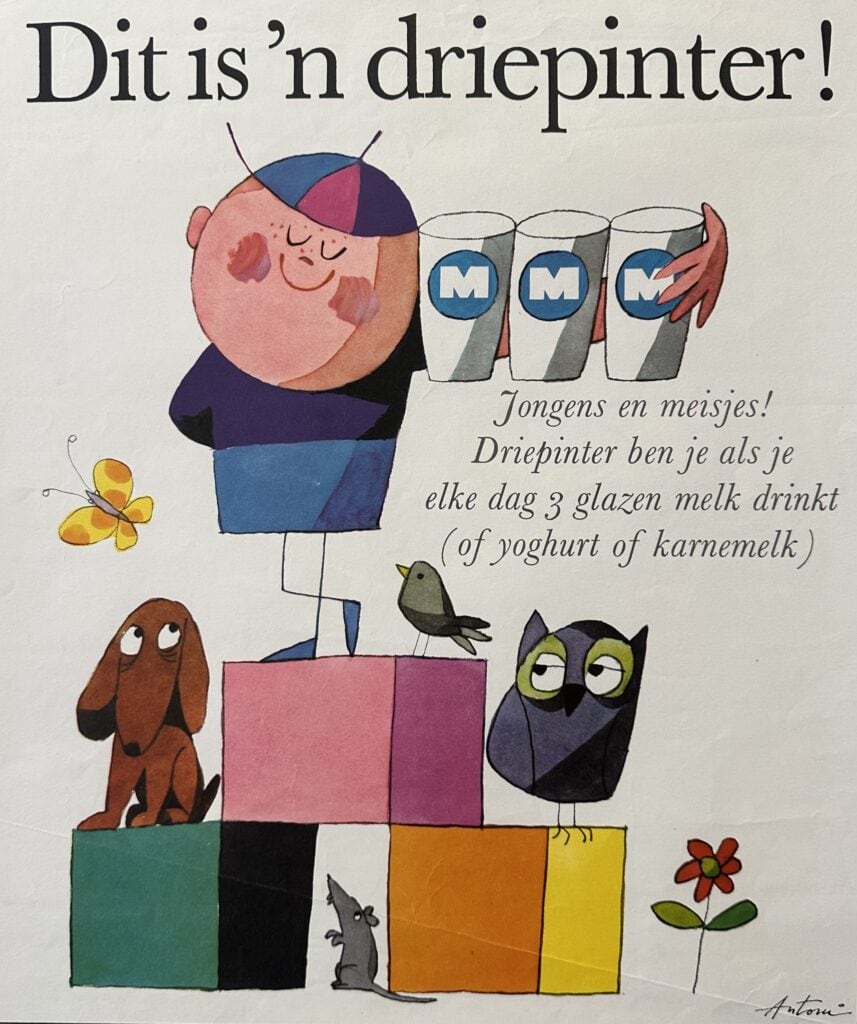 Reclame om meer melk te drinken, 1965.