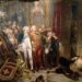 Rejtan (rechts) werpt zich voor de deur van de Sejm om de eerste Poolse deling te stoppen. Schilderij door Jan Matejko,1866.