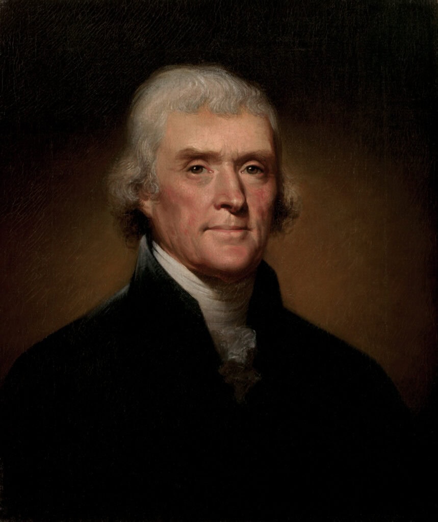 Thomas Jefferson. Portret door Rembrandt Peale, 1800.
