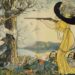 Vrouw schiet een paradijsvogel