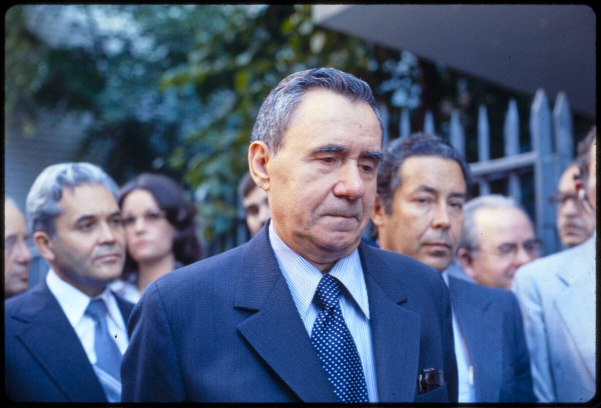 Andrej Gromyko voor de Sovjetmissie in New York, oktober 1978.