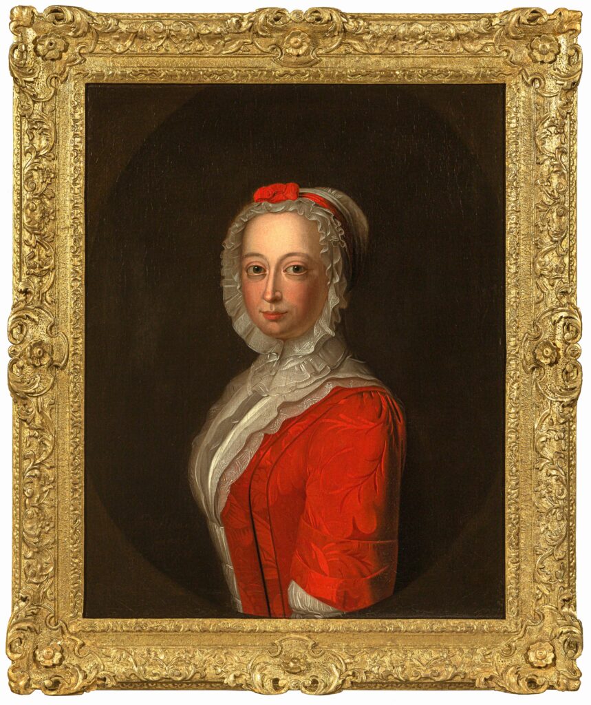 Anna van Hannover, prinses van Oranje. Schilderij door Bernardus Accama, 1736.