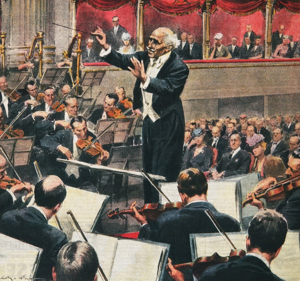 Arturo Toscanini’s concert in La Scala .prijkt op 19 mei 1946 op de voorpagina van de Milanese krant La Domenica del Corriere.