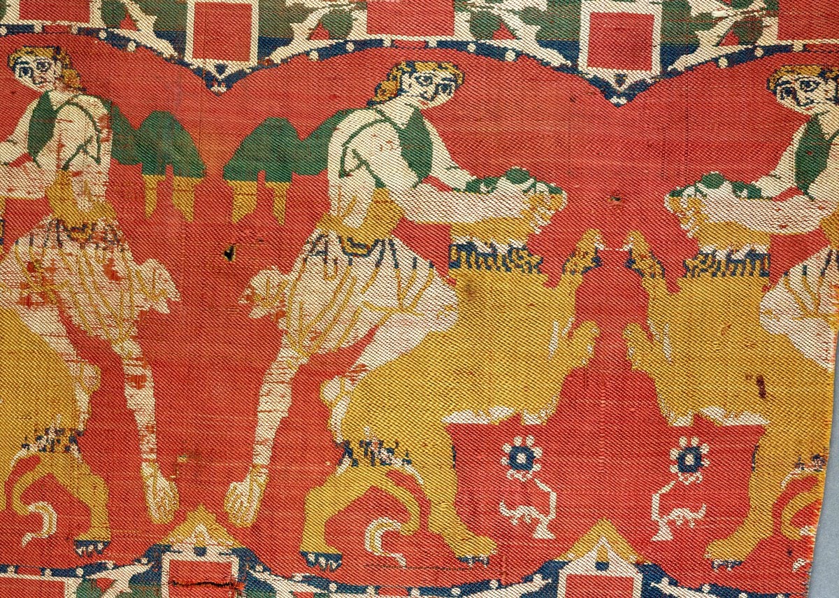 Byzantijnse zijde uit de zesde of zevende eeuw.