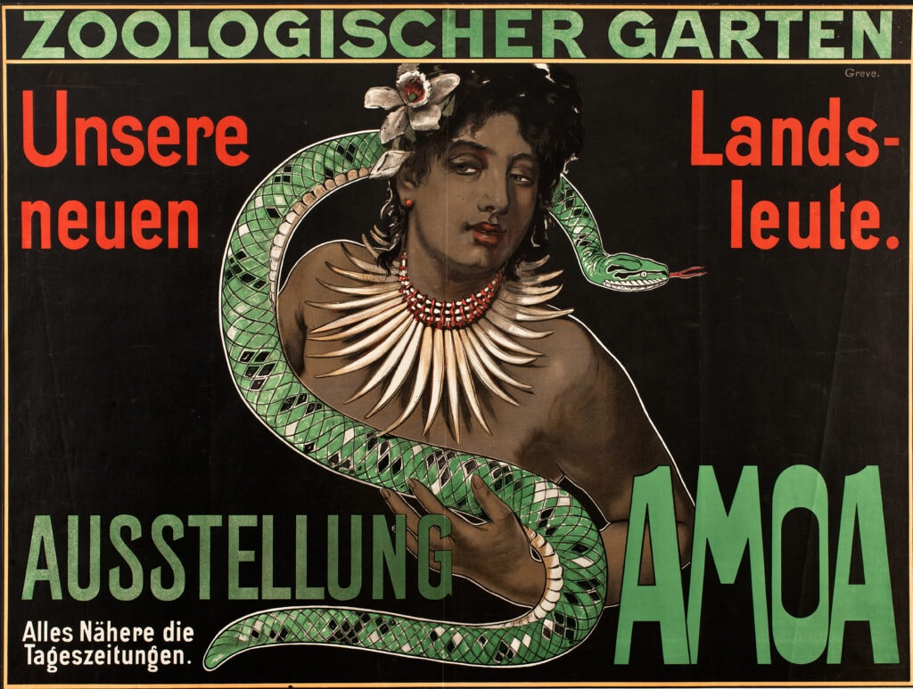 De Duitsers maken een tentoonstelling over hun ‘nieuwe landgenoten’ uit Samoa, 1901.