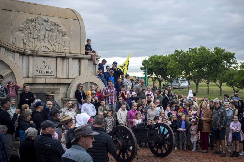 Herdenking voor het monument op het slagveld bij Bloedrivier, 14 december 2025.