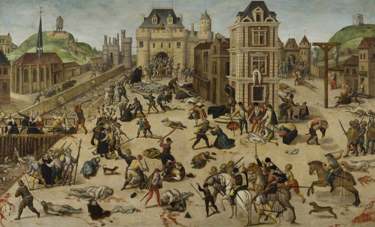 Schilderij van de Bartholomeusnacht door Francois Dubois